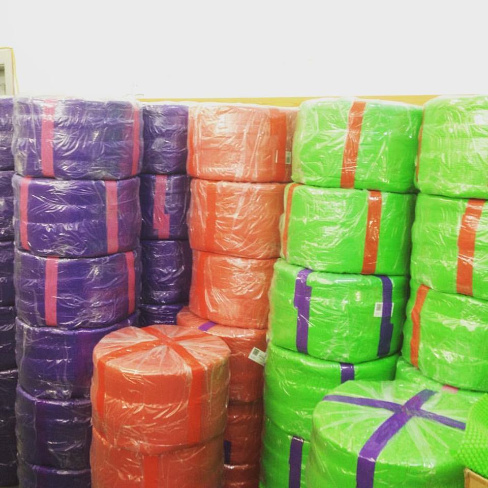 Blue, Green, Purple and Red Bubble Wrap Rolls