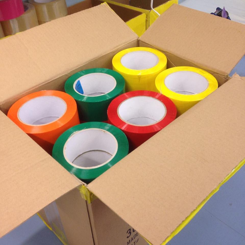 Color Carton Sealing Tape Red Green Yellow Orange